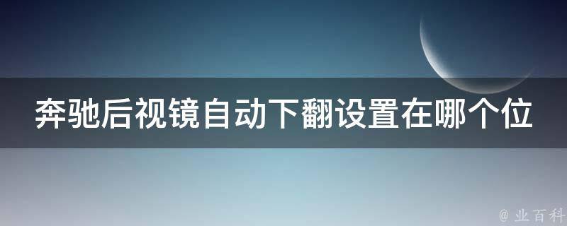 奔驰后视镜自动下翻设置在哪个位置啊