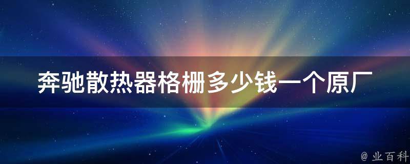 奔驰散热器格栅多少钱一个_原厂、二手、维修、替代品、市场行情