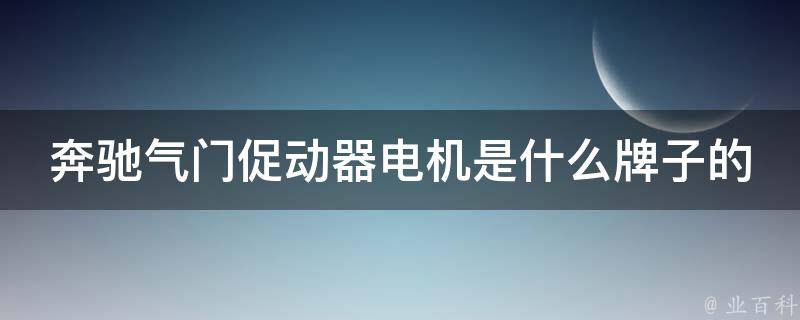 奔驰气门促动器电机是什么牌子的啊多少钱