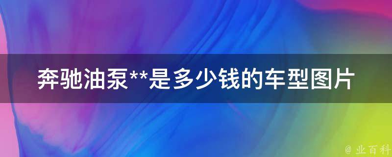 奔驰油泵**是多少钱的车型图片