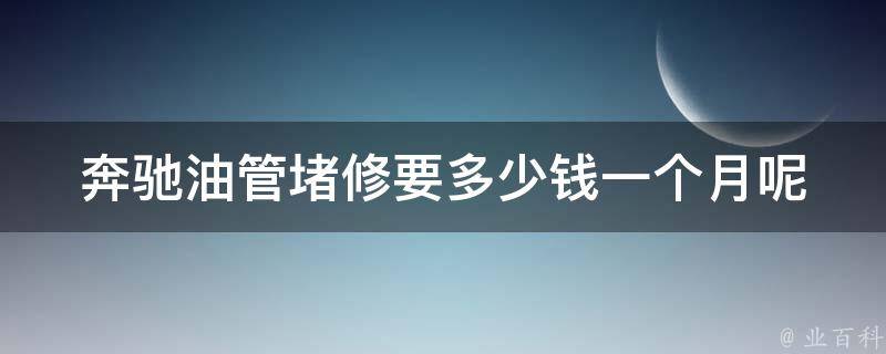 奔驰油管堵修要多少钱一个月呢(详解奔驰车辆保养维修费用及省钱诀窍)