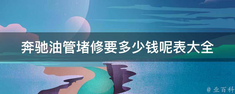 奔驰油管堵修要多少钱呢表大全_详解奔驰车油管堵塞原因及解决方法