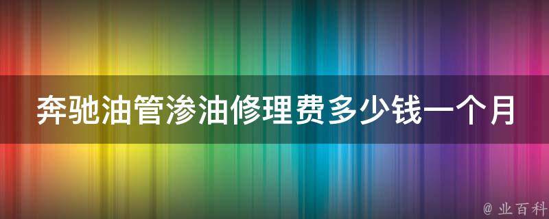 奔驰油管渗油修理费多少钱一个月啊