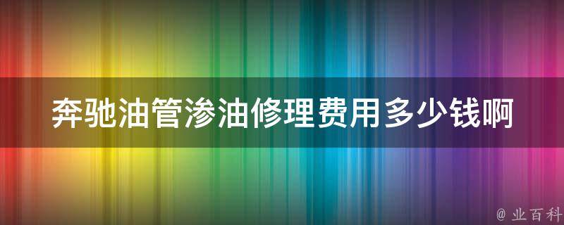 奔驰油管渗油修理费用多少钱啊