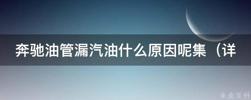 奔驰油管漏汽油什么原因呢集_详解奔驰汽车油管漏油的10种可能原因