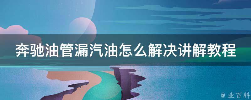 奔驰油管漏汽油怎么解决讲解教程_一步步教你解决奔驰汽车油管漏油问题