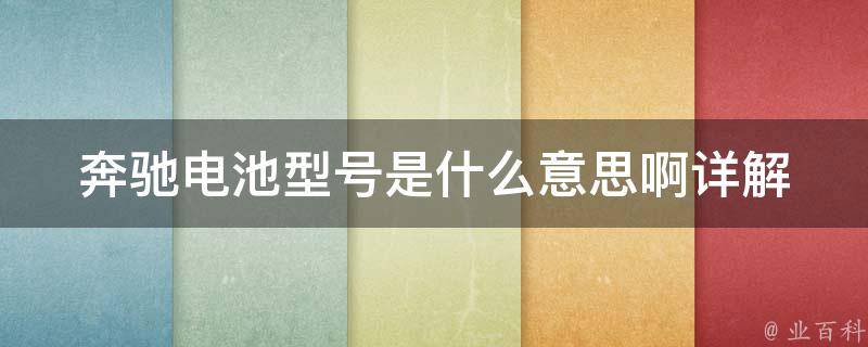 奔驰电池型号是什么意思啊_详解奔驰电池型号及其功能特点