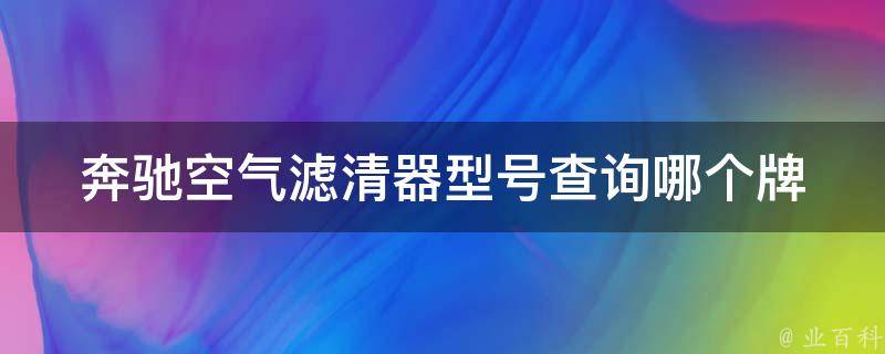 奔驰空气滤清器型号查询_哪个牌子的适用于你的车型