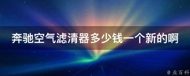 奔驰空气滤清器多少钱一个新的啊(全网比价+安装攻略)