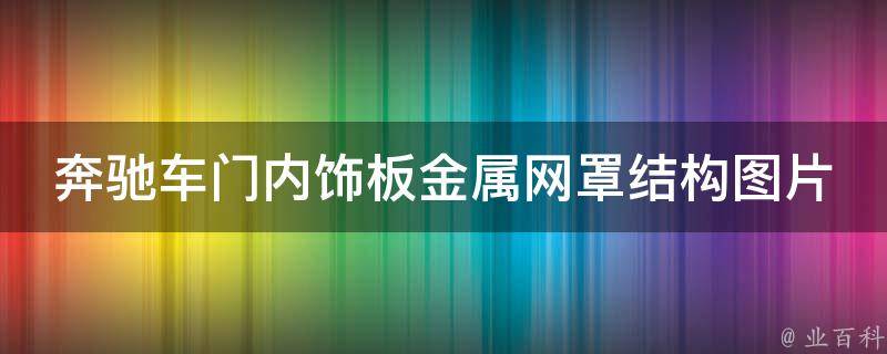 奔驰车门内饰板金属网罩结构图片