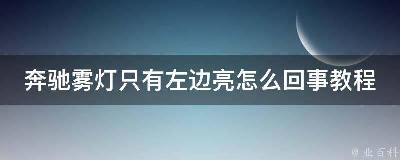 奔驰雾灯只有左边亮怎么回事教程(详解奔驰雾灯故障排除方法及维修技巧)