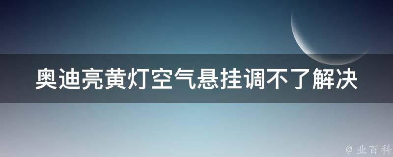 奥迪亮黄灯空气悬挂调不了_解决方法大全