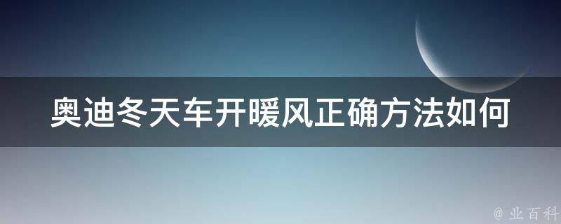 奥迪冬天车开暖风正确方法(如何防止汽车雾气、保证舒适度)。