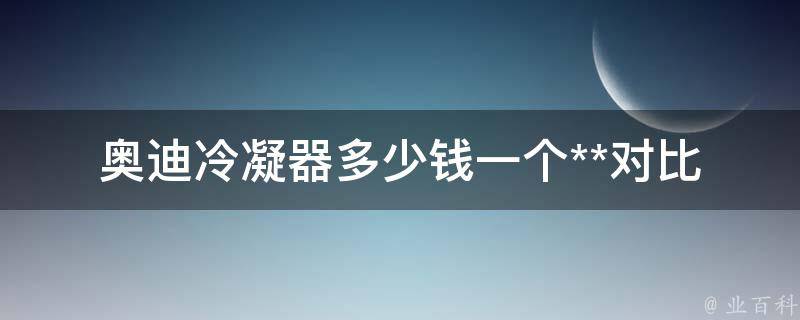 奥迪冷凝器多少钱一个_**对比+安装维护攻略