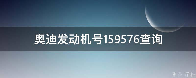 奥迪发动机号159576_查询方法及常见问题解答