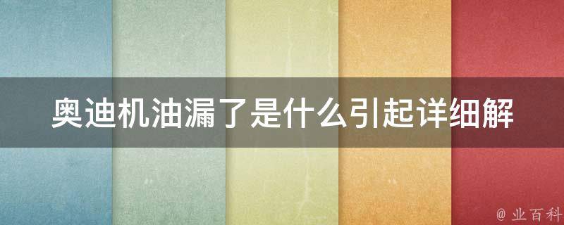 奥迪机油漏了是什么引起(详细解析奥迪机油泄漏的原因和解决方法)