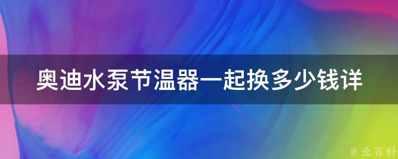 奥迪水泵节温器一起换多少钱_详解奥迪水泵、节温器的功能和**