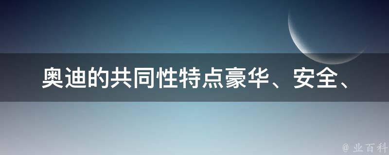 奥迪的共同性特点(豪华、安全、高性能等)。