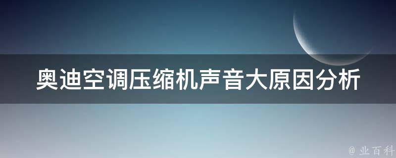 奥迪空调压缩机声音大_原因分析和解决方法