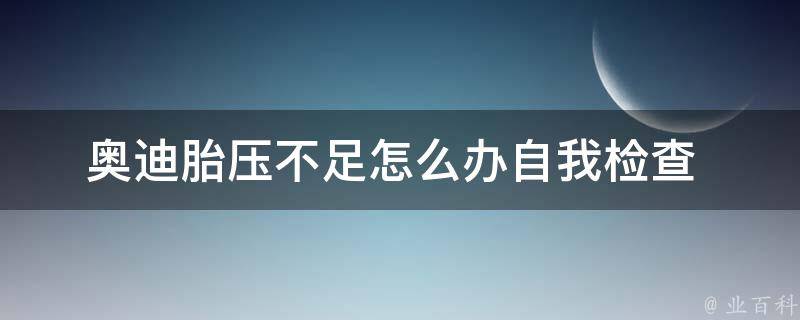 奥迪胎压不足怎么办(自我检查+维修方法)