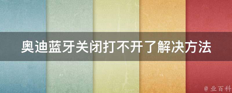 奥迪蓝牙关闭打不开了_解决方法