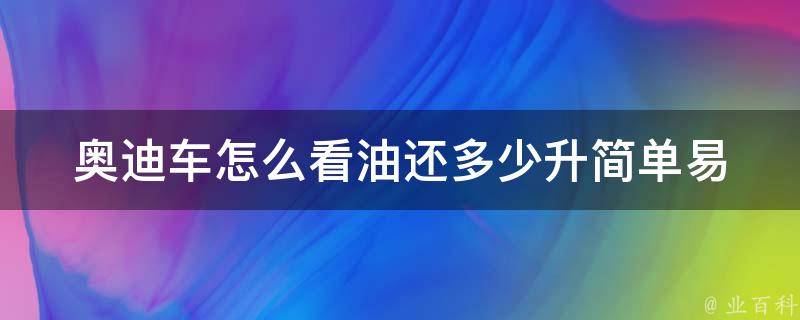 奥迪车怎么看油还多少升(简单易懂的方法分享)