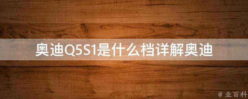 奥迪Q5S1是什么档_详解奥迪Q5S1的驾驶模式及功能特点