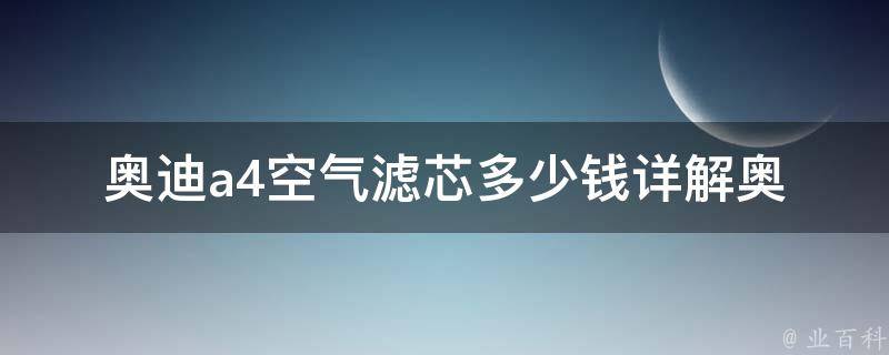 奥迪a4空气滤芯多少钱_详解奥迪a4空气滤芯**及更换方法