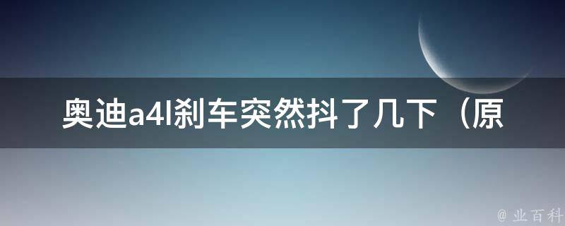 奥迪a4l刹车突然抖了几下_原因分析及解决方法