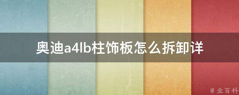 奥迪a4lb柱饰板怎么拆卸_详细步骤+**教程