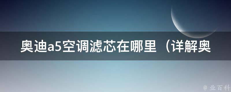 奥迪a5空调滤芯在哪里_详解奥迪a5空调滤芯更换步骤及注意事项