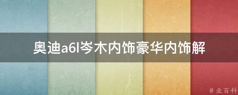 奥迪a6l岑木内饰_豪华内饰解析+购车攻略