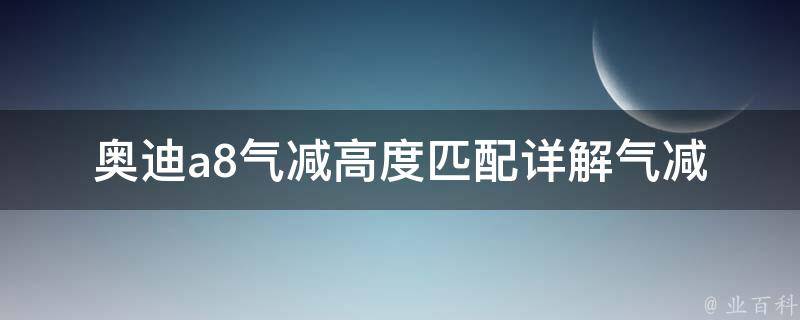 奥迪a8气减高度匹配_详解气减悬挂原理及适配车型指南