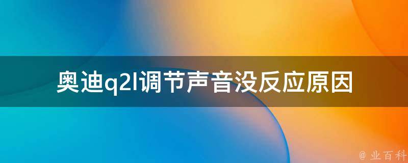 奥迪q2l调节声音没反应(原因分析及解决方法)