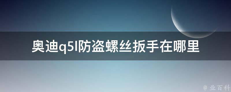 奥迪q5l防盗螺丝扳手在哪里_原厂配件使用教程及购买建议