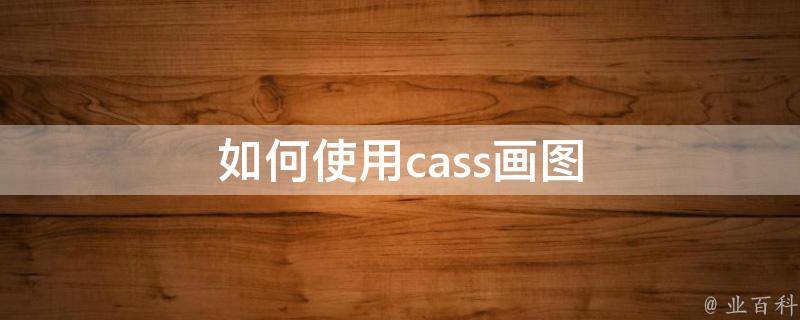 如何使用cass画图 