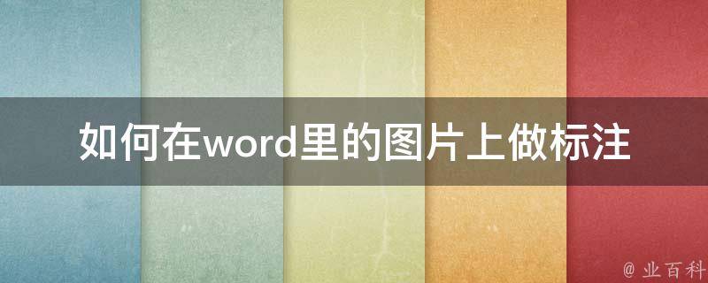 如何在word里的图片上做标注 