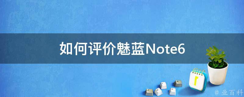 如何评价魅蓝Note6 