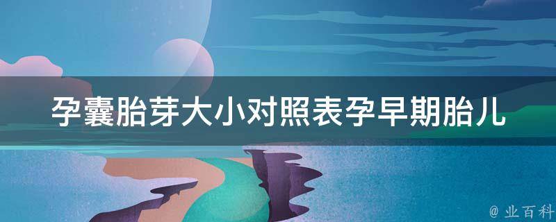 孕囊胎芽大小对照表_孕早期胎儿发育变化一览表