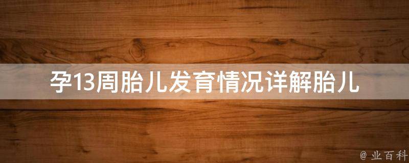 孕13周胎儿发育情况_详解胎儿成长变化、孕妈注意事项、超声检查