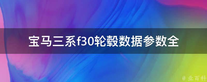 宝马三系f30轮毂数据参数(全面解析官方数据对比选购指南)。