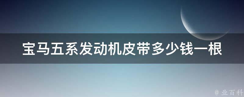 宝马五系发动机皮带多少钱一根(详解宝马五系皮带更换费用及注意事项)。