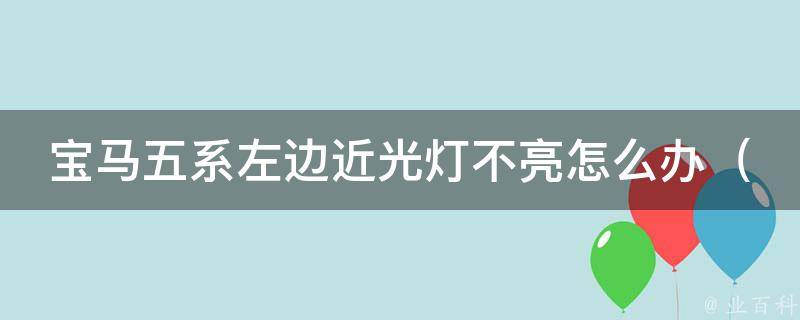 宝马五系左边近光灯不亮怎么办_详解宝马车灯故障排查方法