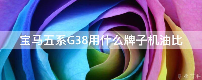 宝马五系G38用什么牌子机油比较好_专家推荐：适合G38的机油品牌大揭秘。