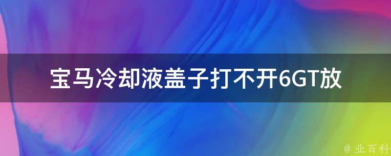 宝马**液盖子打不开(6GT放气)：如何轻松解决宝马6GT**液盖子无法打开的问题？