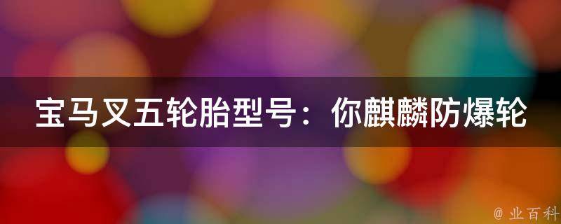 宝马叉五轮胎型号：你麒麟防爆轮胎315_安全无忧，让你的宝马更稳定