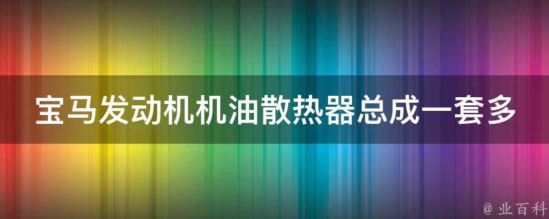 宝马发动机机油散热器总成一套多少钱(详细**解析及购买建议)。