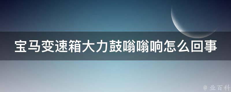 宝马变速箱大力鼓嗡嗡响怎么回事_原因分析+解决办法