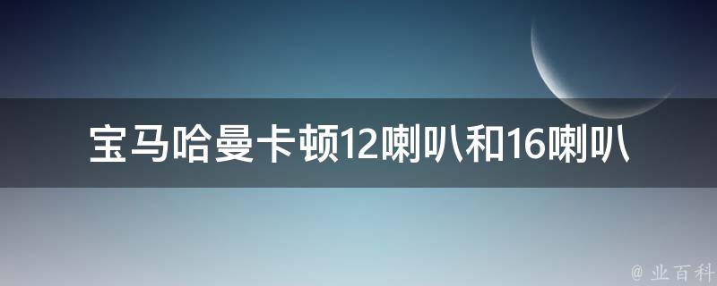 宝马哈曼卡顿12喇叭和16喇叭效果_听过的车主都说好，你不可错过。