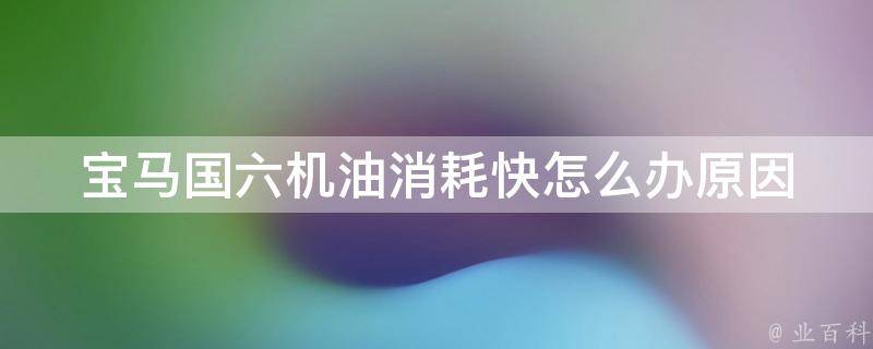 宝马国六机油消耗快怎么办_原因分析+解决方法推荐